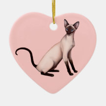 Friendly Young Siamese Cat Customizable Ornament
