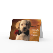 Friends are a Blessing Golden Retriever Puppy Card