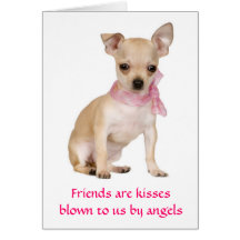 Friends Are Angels Chihuahua Puppy  Greeting Card