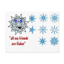 Friends are Flakes Postcard