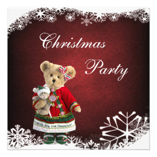 Friends Are The Sweetest - Christmas Teddy Bear Personalized Invitations
