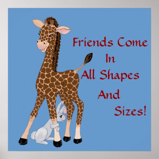 Friends Come In All Shapes And Sizes Poster Zazzle