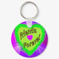 Friends forever Green Heart keychains by artworkbydarlene Friends forever Green Heart keychains