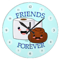 Friends Forever Happy Poo and TP Clock wall clocks