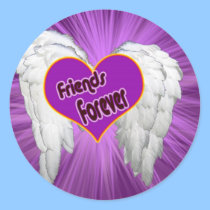 Friends forever heart with wings stickers