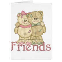 Friends Teddy Bear Pair - Original Colors Card