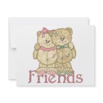 Friends Teddy Bear Pair - Original Colors invitations by HaleysCloset Friends Teddy Bear Pair - Original Colors invitations