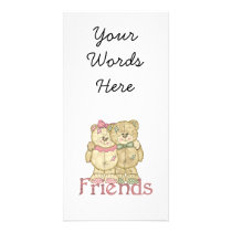 Friends Teddy Bear Pair - Original Colors Photo Card