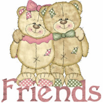 Friends Teddy Bear Pair - Original Colors Photo Cutouts
