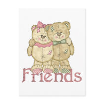 Friends Teddy Bear Pair - Original Colors postcards