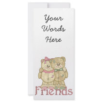 Friends Teddy Bear Pair - Original Colors Personalized Rack Card