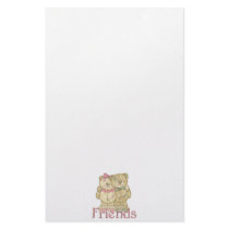 Friends Teddy Bear Pair - Original Colors Stationery Design