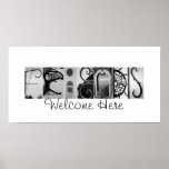 Friends Welcome Here Alphabet Photography 10x20 Print