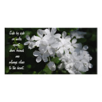 Friends, white flowers picture card