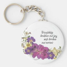 Friendship and flowers keychain