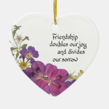 Friendship and flowers ornaments