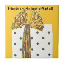 Friendship Best Gift Gold Ceramic Tile