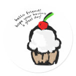 Friendship Cupcake Round Sticker