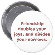 Friendship doubles your joys, and divides your ... pin