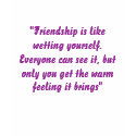 "Friendship is like wetting yourself. Everyone ... t-shirts