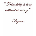 "Friendship is love without his wings."Byron t-shirts