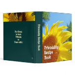 Friendship Recipe Book binder Yellow Sunflowers
