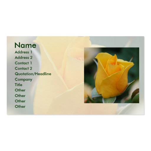 Friendship Rose Business Cards (front side)