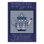 FRIENDSHIP TEA Cross Stitch Style Design Cards