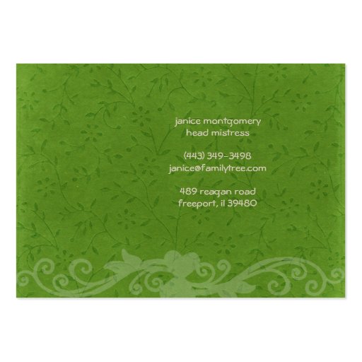 Friendship Tree Chubby Business Cards (back side)