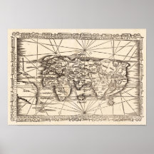 Fries Modern Map of the World Fries, Laurent 1522 Print