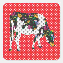 Friesian cow, Friese koe Square Sticker