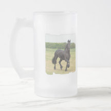 Friesian Horse Frosted Beer Mug