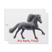 Friesian Horse Full Gallop Invitation
