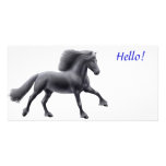 Friesian Horse Galloping Photo Card