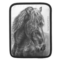 Friesian Horse Head w/Flowing Mane iPad Sleeve Sleeve For iPads  at Zazzle