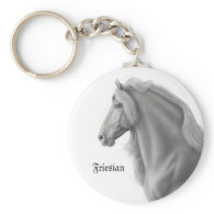 Friesian Horse Keychain