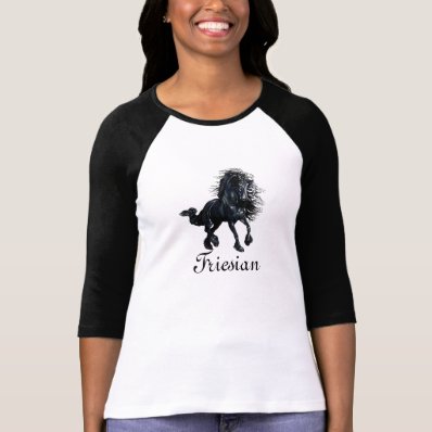 Friesian horse, the black beauty stallion t-shirt