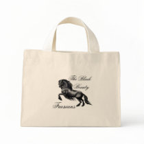 Friesians, black letter tote bags