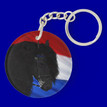 Frieze horse with Dutch flag key chains