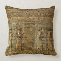 Frieze of archers of the Persian king's guard, fro Throw Pillow