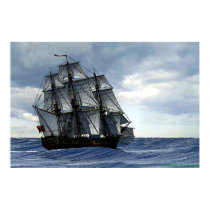 frigate in heavy weather posters