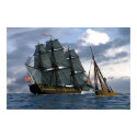 frigate passing smaller vessel posters by seawolf frigate passing smaller vessel posters