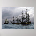 frigates at anchor poster