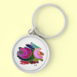 Frigga Spirals on White Round Keychain keychains