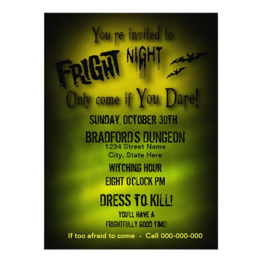 FRIGHT NIGHT HALLOWEEN PARTY - Haunted House Personalized Invite