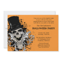 Fright Night Skull Halloween Costume Party Invitation