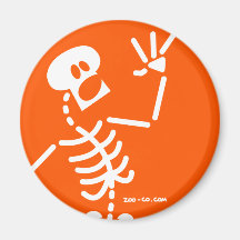 Frightened Skeleton Refrigerator Magnet