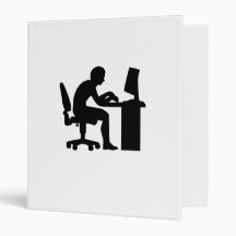 Friki del ordenador de oficina