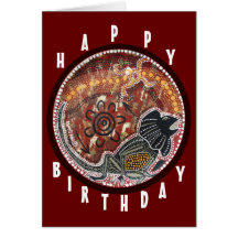 Frill Neck Lizard Dreaming Birthday Card