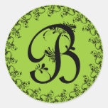 Frilly B Monogram Round Sticker
